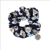 car dvr Headbands Small Fresh Floral Large Intestine Circle Seamless Stretch Fabric Hair Ring Rope Female Jewelry Drop Delivery Dhyqs