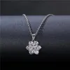 Pendant Necklaces Jewelry Sumptuous Titanium Steel Flower Small Snowflake Zircon Clavicle Choker Party Trendy Statement For Girls