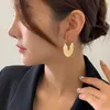 Unik fläktformad titanstålstång örhängen Kvinnor Summer Design Enkel coola avancerade tillbehör Ljus lyxiga smycken
