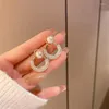 Boucles d'oreilles à la mode élégantes créées perles simulées chaîne déclaration pour les femmes cadeaux de fête de mariage E201