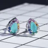 Backs Coldings Ruzzallati Wykwintny mały 8 mm Paraiba Tourmaline Stone Kamienne Kobiety Srebrny kolor biżuterii ślubnej Prezent