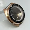 Kit di riparazione dell'orologio Cassa in oro rosa da 45 mm Misura NH35 Movimento NH36 Anello capitolo bianco Vetro zaffiro Lunetta in lega Inserto Strumenti