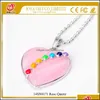 car dvr Pendant Necklaces Heartshaped Ring Face With 7Color Gemstone Necklace European And American Women Models Drop Delivery Jewelry Pendan Dhf8U