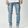 Jeans masculinos Skinnyfit Stretch Jean Fit Fit Black Streetwear Men da primavera e outono 230301