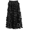 Skirts LANMREM Women Spring Solid Color Gauze Elastic Waist Ladies Casual Loose Fashion Mid-calf A-line Skirt 2J394 230301
