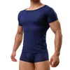 Erkekler Tişörtleri 2023 Moda Seksi Erkekler Mesh T-Shirt Adam Fitness Polyester Anayramları Eşcinsel O boyun şeffaf boyutu S M L XL