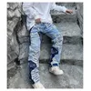 Jeans pour hommes Jeans déchirés Baggy Hommes Imprimer Pantalon Harajuku Slim Trendyol Mode Homme Pantalon Hip Hop Y2k Man Grunge Streetwear Stacked Z0301