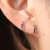 Boucles d'oreilles 2023 Vente Bar Trendy Brinco Boucles d'oreilles Pave Cubique Zircone Triangle Goujons Mode Simple Minuscule Mignon 925 Boucle D'oreille En Argent