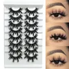 False Eyelashes 8 Pairs 15-25mm 3D Mink Thick Natural Wispies Fluffy Eyelash Extension Makeup Full Volume Handmade Lashes