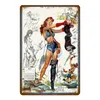 Vintage pin up poster metalen tin teken sexy lady lady posters home decor auto strand schoonheid meisje kunst muur sticker bar room pub club man cave bord home muur decor maat 30x20cm w01