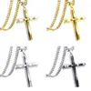 Pendant Necklaces Stylish Double-Layer Cross Necklace Stainless Steel Neck Jewelry Women Teens Girls