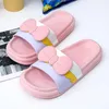 Slippers ASIFN Cartoon Bell Bowknot Indoor Summer Shoes For Women Couple Anti-slip Men's Flip Flops Bathroom Thick Sole Sandal