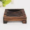 Natural Bamboo Wood Soap Dishes Wooden Soap Tray Holder Storage Rack Plate Box Container Bath Soap Holder 20pcs wholesale