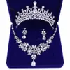 Bruiloft Accessoires Bloemen Sieraden Diamant Bruiloft Kostuum Ketting Oorbel 1Set Kristal Strass Legering Bruidssieraden