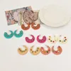 Hoop Earrings Korean Fashion Solid Color Women Acrylic Jewelry Earringdrop For Girls 2023 Trend Party Female Gift Accessories