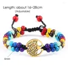 Strand 7 Chakra Healing Yoga Reiki Bracelet Natural Stone Beads Braided Handmade Women Men Tree Of Life Charm Bracelets&Bangles Jewelry