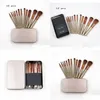 Make -upborstels Designer 12 PCS Poederborstel Gold Metal Box Professionele make -up Tools Drop levering Gezondheid Beauty Accessoires DHZTV