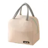 食器セットコールド断熱材ホーム用品屋外用のソリッドカラーポータブルランチハンドバッグ