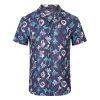 Mannen Casual Shirts Zomer Button Down Designer Bowling Shirts Mannen Mode ROYAL REBELLION BAROCCO Print Jurk Shirt Casual Zijden Shirt M-3XL