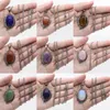 Pendant Necklaces 1pcs Natural Stone Necklace Oval Opal Rose Tiger Eye Link Chain Healing Crystals For Women Jewelry