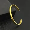 Bangle C vorm 6 mm breedte oppervlakte armband vrouwen mannen roestvrij stalen armbanden zilver/goud/zwarte kleur mode sieraden yp8945