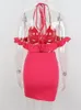 Vestidos casuais Mulheres Sexy Halter Halter Dress Ofim Dress Vress