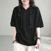 Kadın Hoodies Yaz Moda Tişört Kadın Kısa Kollu Tişört Gevşek Kore Stili O Boyun Kadın Gömlek E06