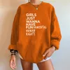 Womens Hoodies Sweatshirts Feminist Feminism Women Girls Just Wanna ha grundläggande mänskliga rättighetsbrev DropShoulder Tops 230301