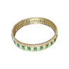 Bracelet Hyperbole géométrique Zircon Bracelet Bracelets pour femmes rose vert cristal manchette Bracelets mariages fête bijoux HUANZHI 2023