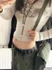 T-Shirt Femme Vintage Grunge Fairycore Y2K T-Shirts Femme Harajuku Casual Mignon Crop Tees Gothique Esthétique Graphique Impression Tops Cuteandpsycho 230301