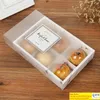 Transparent Frosted Cake Box gift wrap Mooncake Cakes Pack Packaging Dessert Macarons Pastry Packaging Boxes