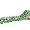 car dvr Loose Gemstones Matte Aventurine Round Beads Polished Smooth Gemstone Crystal Energy Healing Bead Assortments For Jewelry Making Bra Dh8Gs