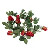 Dekorative Blumen, künstliche Rosen-Efeu-Reben mit grünen Blättern, Seide, gefälschte Girlande, hängender Korb, Ranke, DIY-Wanddekoration