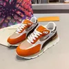 Chaussures de course pour hommes de créateurs en daim coutures en cuir de veau orange chaussures unisexes Runner Luxurys chaussures de sport entraîneur chaussures de sport décontractées NO286