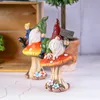 Decorações de jardim Gnoma Gnome estátua no pátio de cogumelos para o pátio ao ar livre decoração mini escultura de férias artesanato infantil presentes