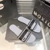 Klassiker sandaler modedesigner tofflor glider blommig brokad växel botten flip flops kvinnor skor randig strand kausal toffel bagandshoe