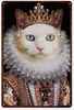 Benutzerdefinierte coole Katze Gesicht Kunst Malerei Metallschild Vintage lustige Katze Gesicht Blechschild Metall Vintage Bar Vintage Wanddekoration Bar Club Loch Metall Poster Plakette Größe 30X20CM w02