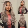 Perruques Synthétiques Easihair Long Gris Blonde Perruques Synthétiques avec Partie Moyenne Naturelle Ondulée pour les Femmes Noires Cosplay Perruque Résistant à la Chaleur 230227