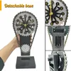 Desk Table Clocks Creative Retro Rotary Gear Handicraft Antique Iron Timing Chain Father's Day Gift 230228