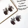 Dangle Earrings TC1 Fashion Geometric Bowknot Cloth Funny Cute Chocolate Resin Long Women Jewelry Earring