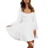 Casual Dresses Women's Flounce Long Sleeve Wedding Ruffle Mesh Dinner Short Women Chiffon Maxi For Dress Summer