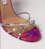 Summer Aquazzurs Dance Plexi Sandals Shoes Women Crystal-embellished Ankel-Strap Party Wedding Dress Party-Ready Lady High Heels EU35-43