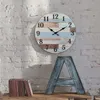 Horloges Murales Horloge Murale Horloge Ronde Décorative en Bois 25cm / 10 '' Montre Murale à Quartz à Piles Décor Rustique de Style Campagnard pour Bureau Maison 230301