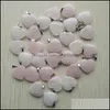 car dvr Charms 20Mm Rose Quartz Heart Natural Stone Pendants For Necklace Jewelry Making Drop Delivery Findings Components Dhwhy