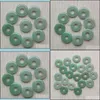 voiture dvr Charms Rond Assorties 18Mm Cercle Donut Vert Aventurine Pierre Naturelle Pendentifs En Cristal Pour Collier Accessoires Fabrication De Bijoux Drop Dh5Ar