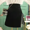 Skirts Streetwear Chain Tassel Skirts Women Summer High Waist Split Mini Skirts Vintage White Black Skirt jupe Femme Faldas 230301