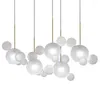 Lampadari Modern Glass Ball Led Lampadario Illuminazione Soggiorno Sala da pranzo Decor Lampada Scale Loft Bar Lampade a sospensione Apparecchi