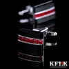 Gemelos KFLK Joyería camisa de moda gemelos para regalo para hombre Botón de puño de marca Gemelos de cristal rojo Alta calidad abotoaduras invitados 230228