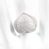 Designer smycken anpassad lyxig kubansk ring 925 sterling silver full inlay is ut moissanite ring mans mode hjärt hip hop ring