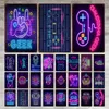 Neon Game art peinture Metal Sign Vintage Tin Sign Metal Vintage Bar Vintage Wall Decoration Bar Club Hole home personnalisé Metal Poster decor Taille 30X20CM w02